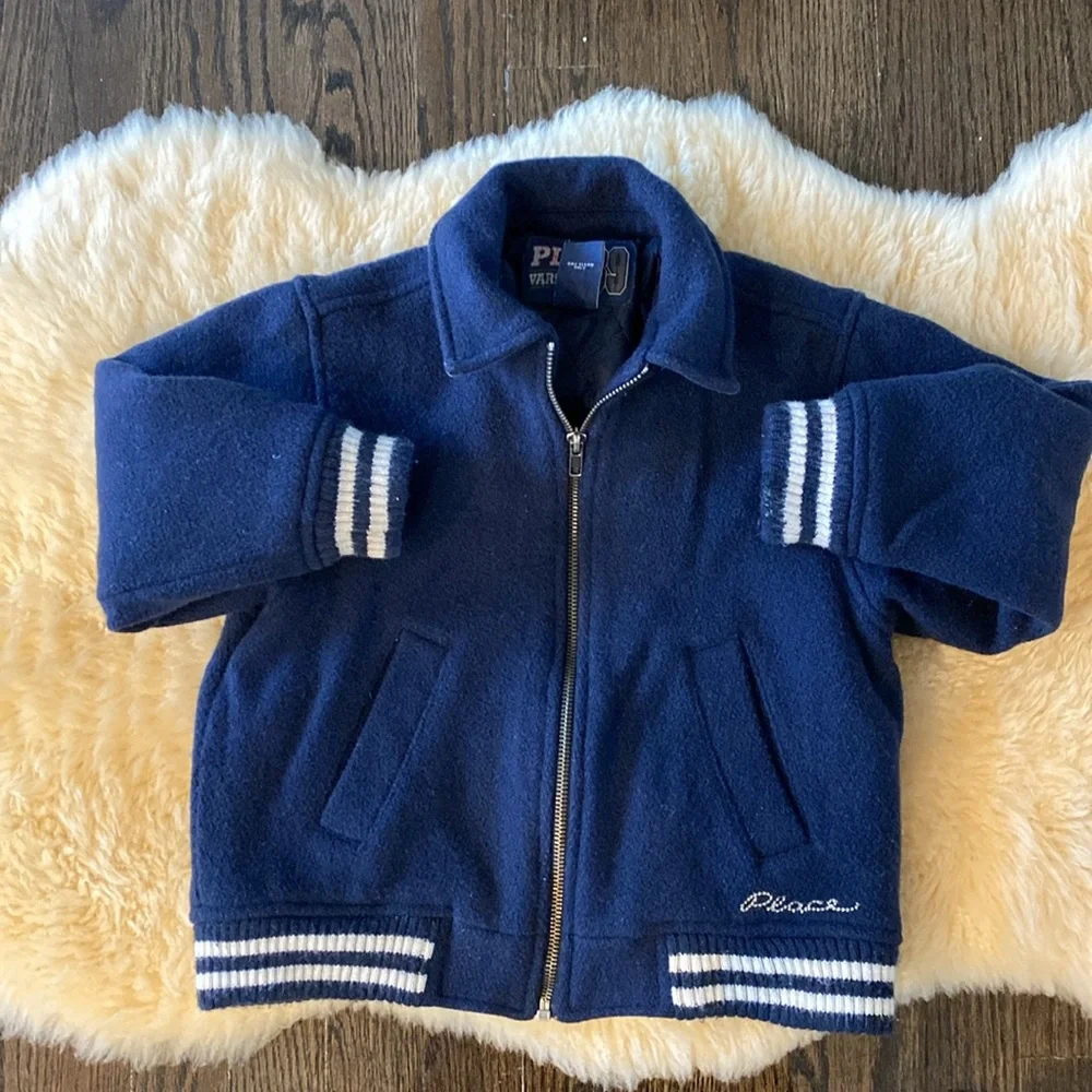 Children’s Place Wool Varsity Bomber Jacket Size Small (5/6) - Picture 7 of 7